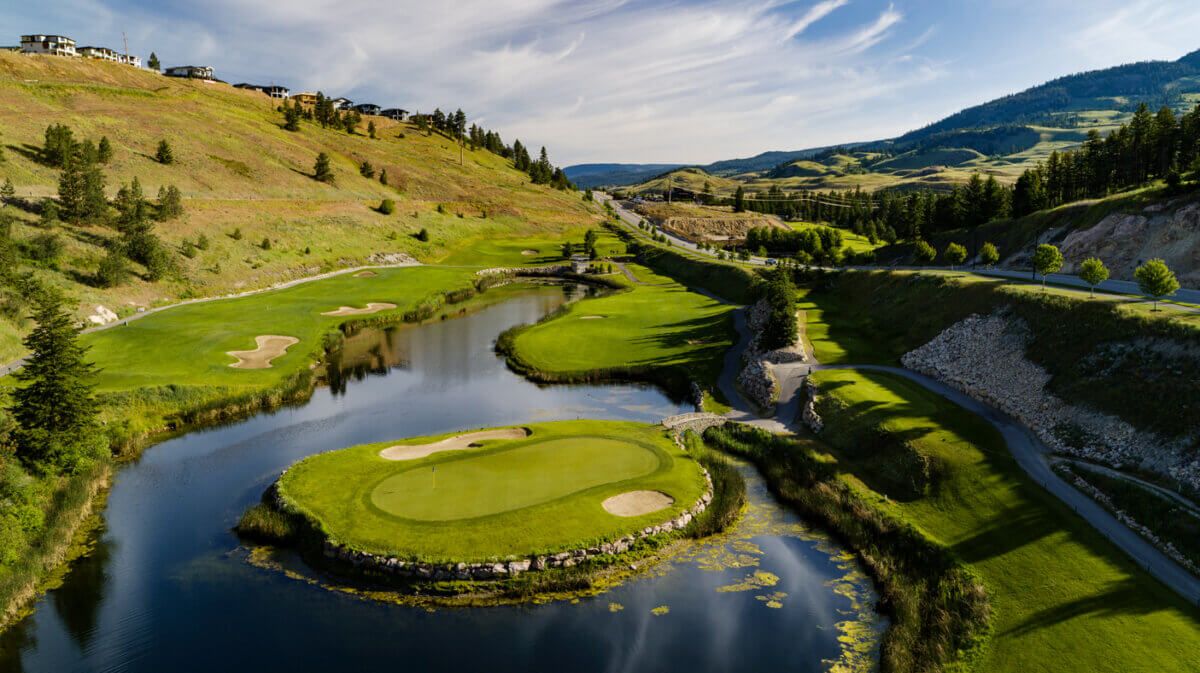 On-course playing lesson in Kelowna BC — scenic Okanagan golf course at Michaelbrook Golf Course
